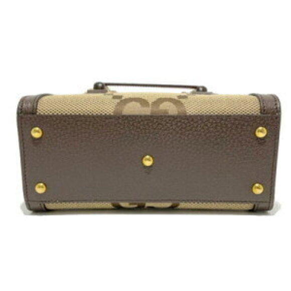 Gucci Diana Bag Jumbo GG Canvas Leather Bamboo Brown - Picture 7 of 8